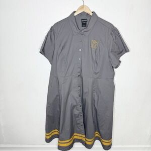 Torrid Harry Potter Gryffindor Button Down Gray Dress Women's 26 Cotton Stretch